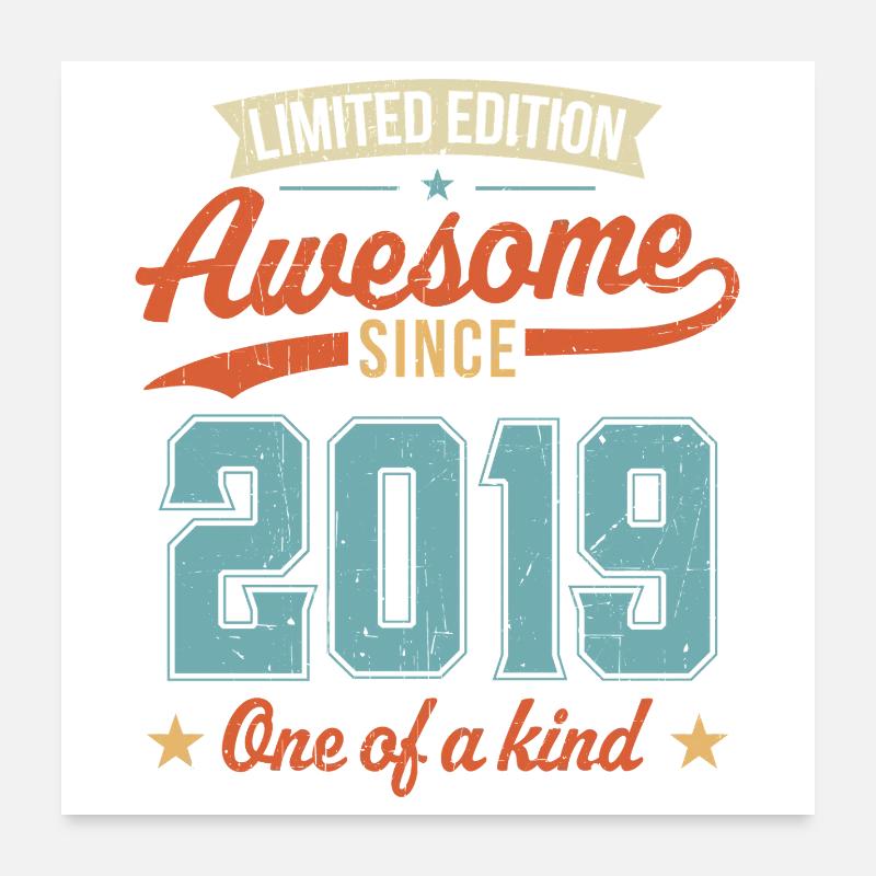 Awesome Since 2019 Poster 24" x 24" (60x60 cm)