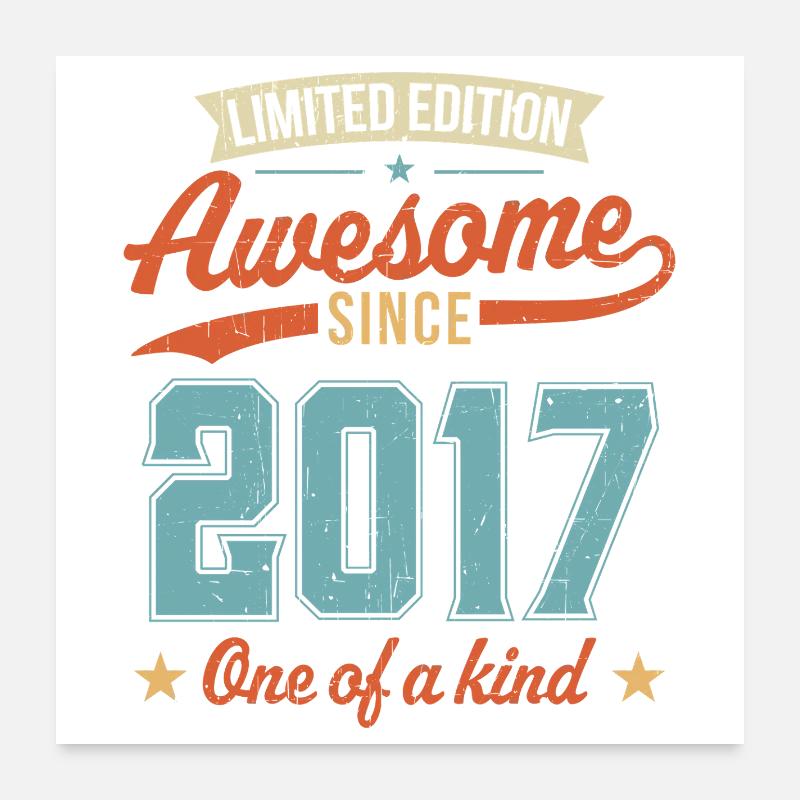 Awesome Since 2017 Poster 24" x 24" (60x60 cm)