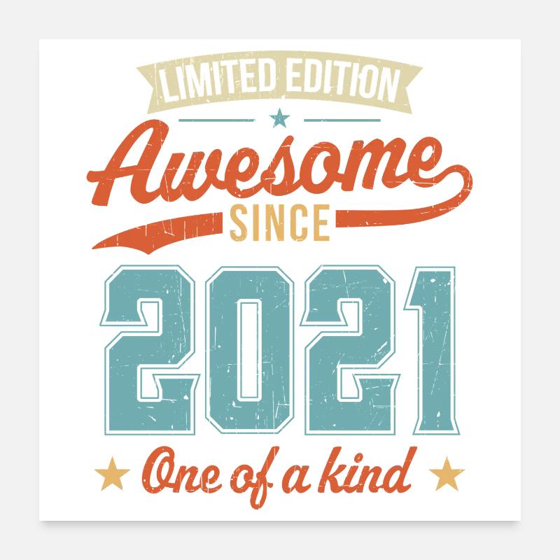 Awesome Since 2021 Poster 24" x 24" (60x60 cm)