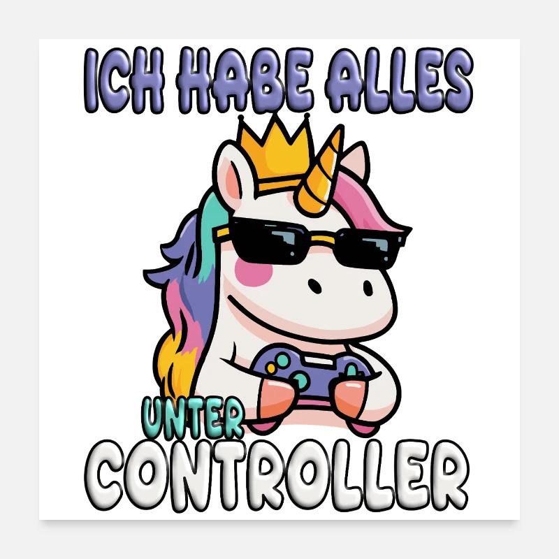 Unicorn gaming controller Poster 24" x 24" (60x60 cm)