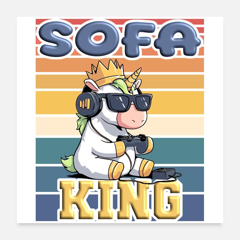 Canapé King Licorne Poster 60 x 60 cm