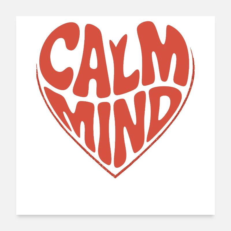 Calm Mind – Retro Herz Design Poster 60 x 60 cm