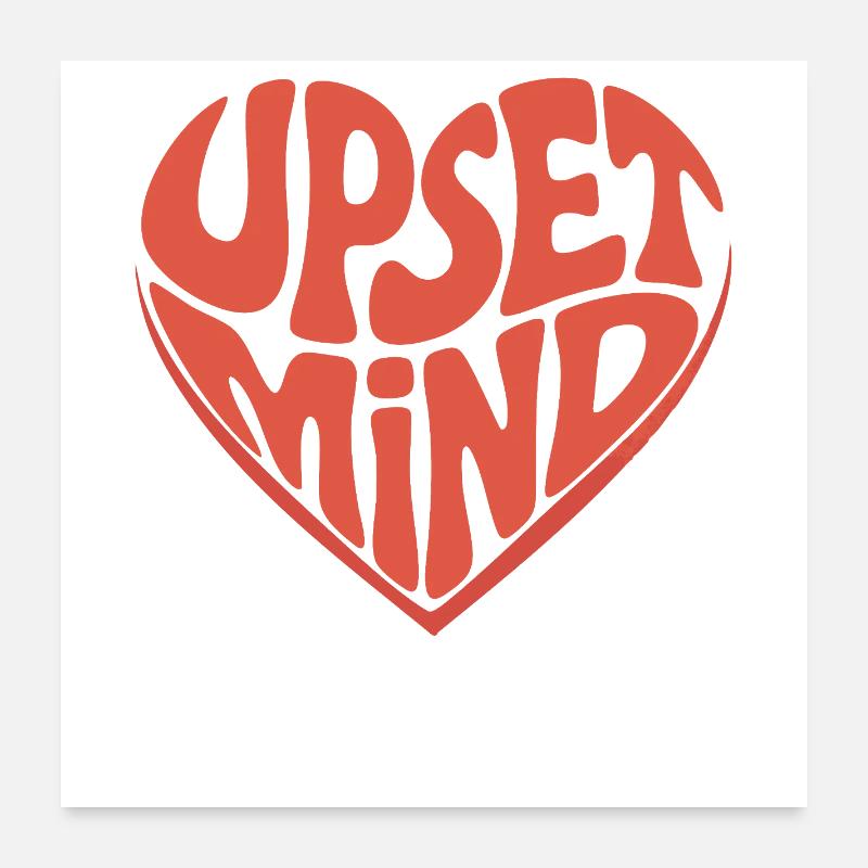 Upset Mind – Retro Herz Design Poster 60 x 60 cm