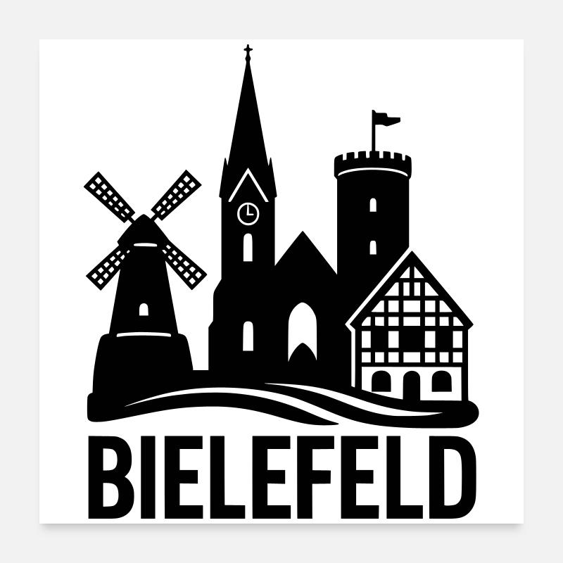 bielefeld silhouette Poster 60x60 cm