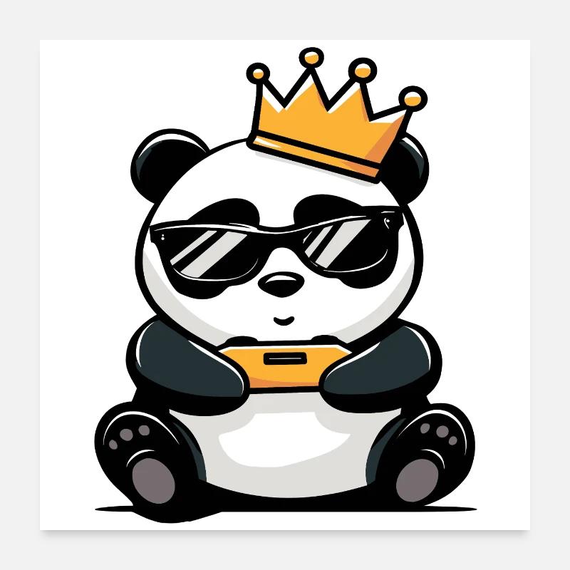 Panda Controller and Crown Poster 24" x 24" (60x60 cm)