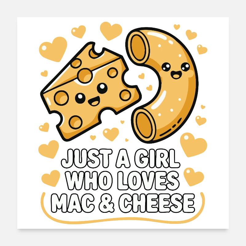 Mac & Cheese Lover - Kawaii Design Poster 24" x 24" (60x60 cm)