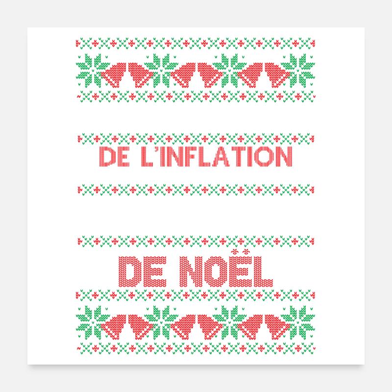 Pull Moche de Noël Humour Inflation Cadeau Xmas Poster 60 x 60 cm