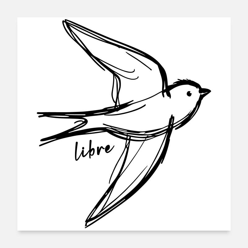 Free bird Poster 24" x 24" (60x60 cm)