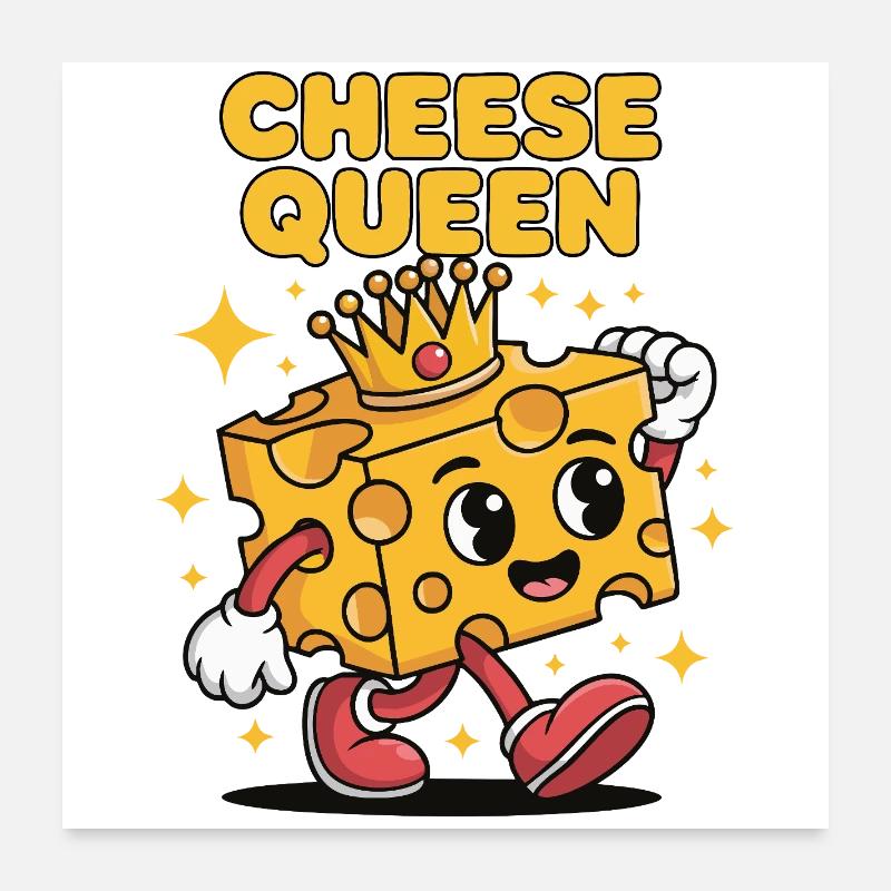 Cheese Queen – Cheese with a crown Poster 24" x 24" (60x60 cm)