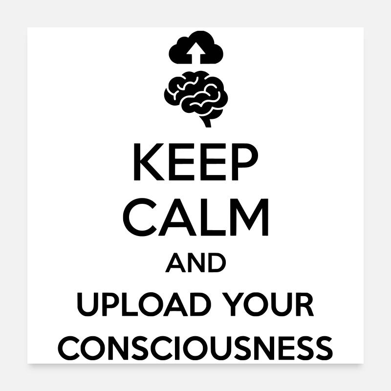 Lade dein Bewusstsein hoch – Sarkastischer Tech-Witz Poster 60x60 cm