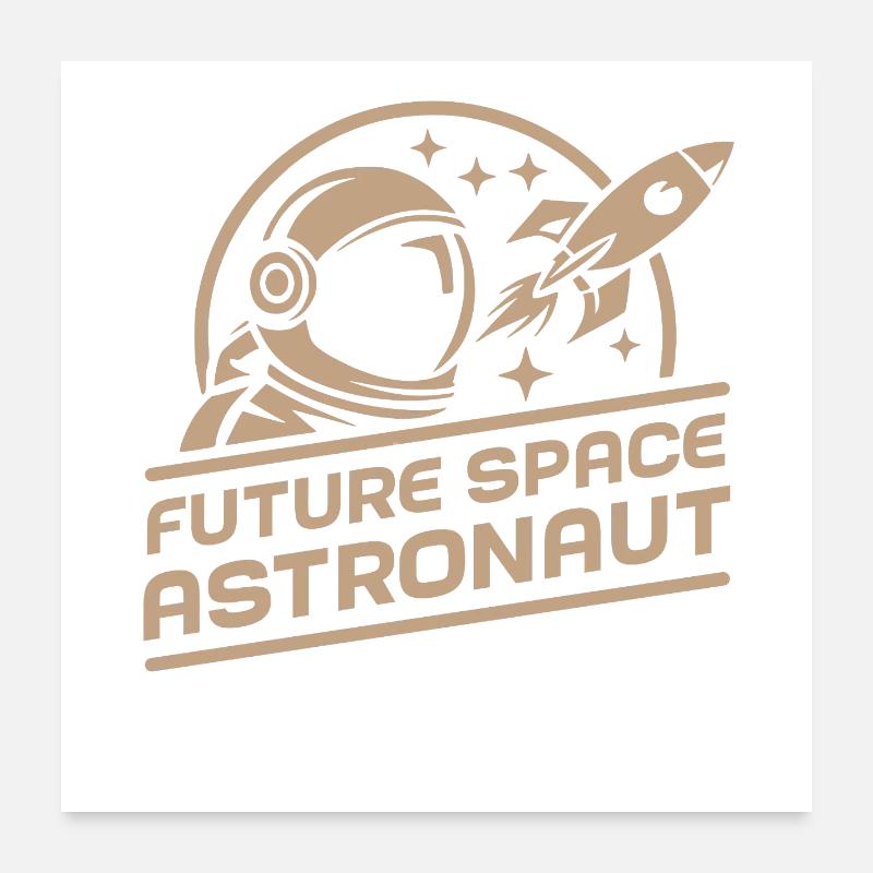 Future astronaute spatial : aventure rétro spatiale Poster 60 x 60 cm