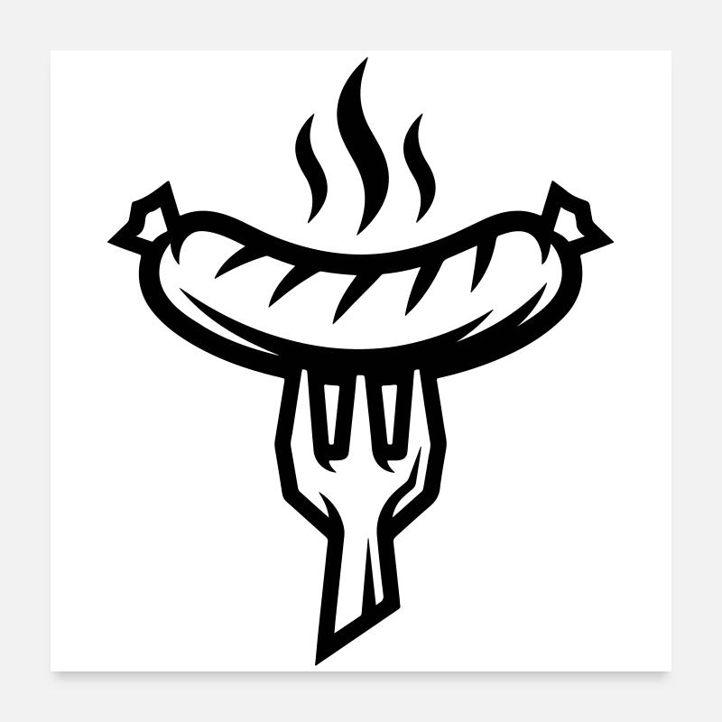 Bratwurst à la saucisse Poster 60 x 60 cm