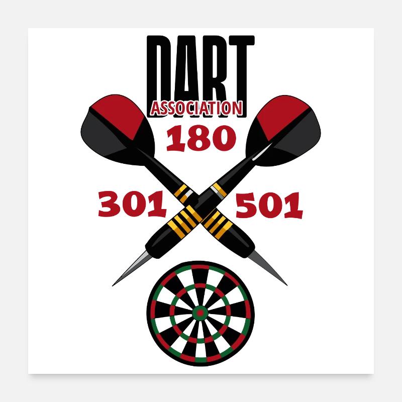 180 Dart Association Poster 60x60 cm