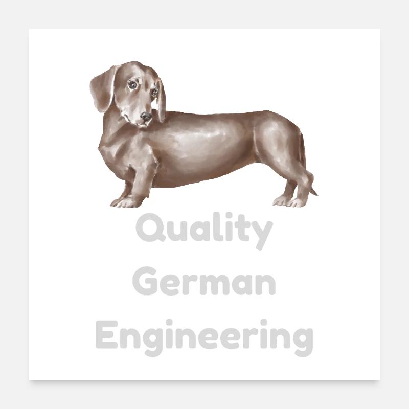 Quality German Dachshund Engineering Poster 24" x 24" (60x60 cm)