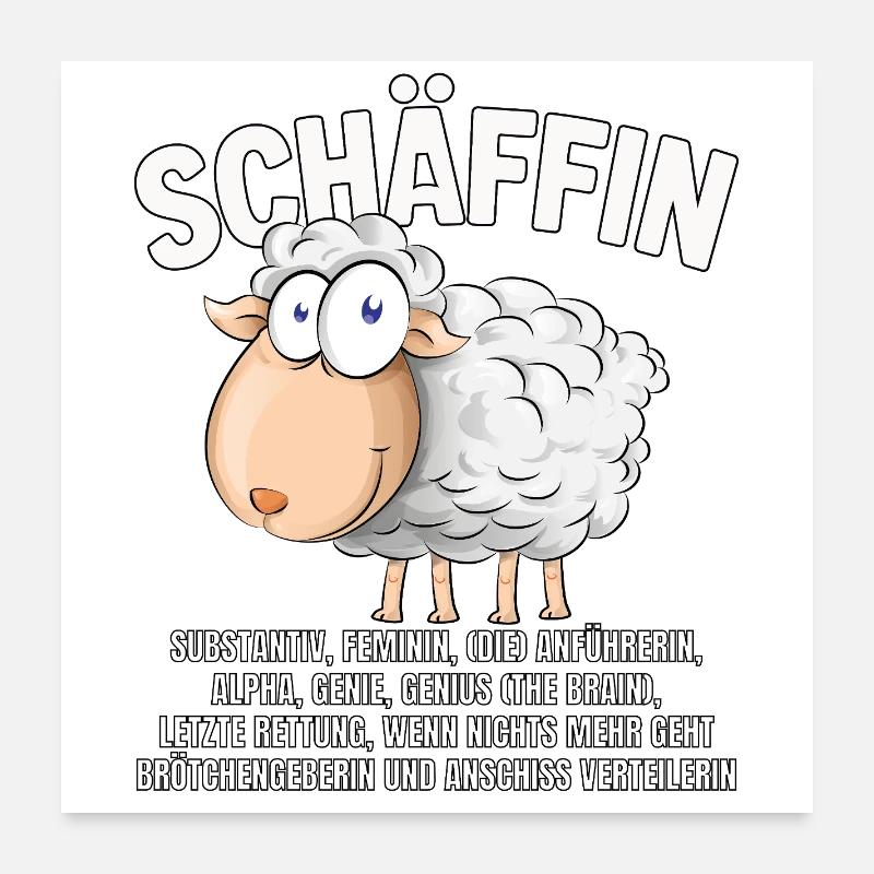 Schäffin - Alpha Schaf als Chefin Poster 60x60 cm