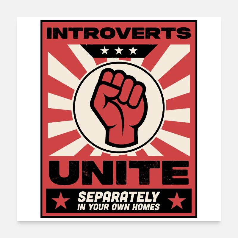 Introverts unite Poster 24" x 24" (60x60 cm)