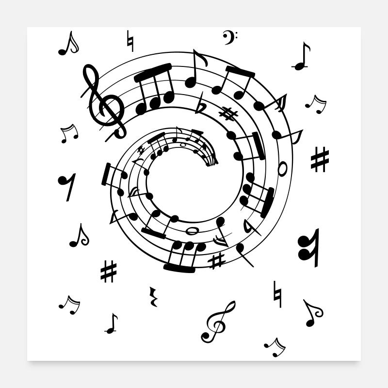 Notes de musique Poster 60 x 60 cm