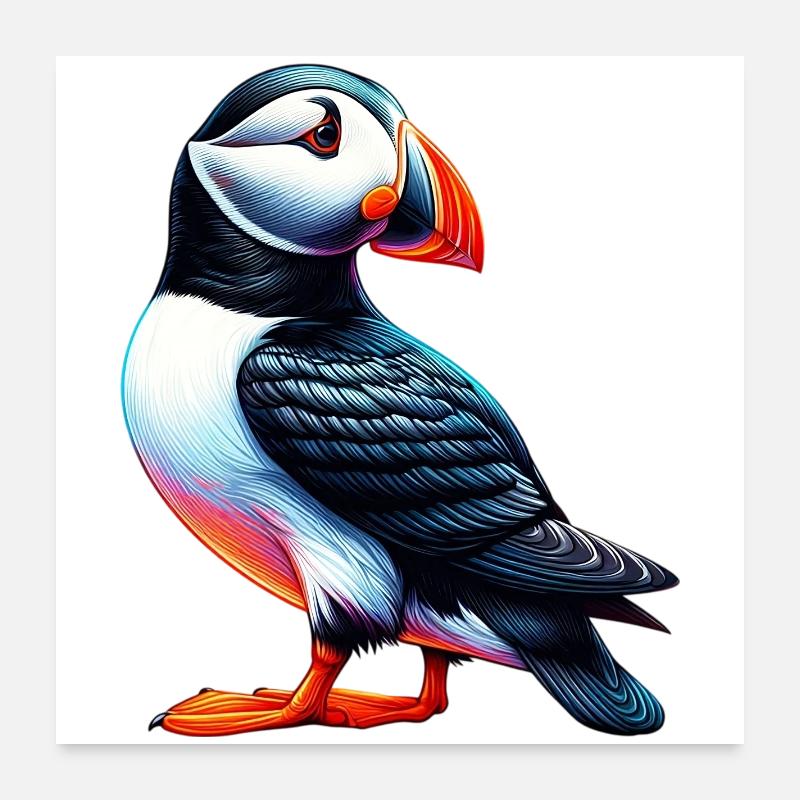 Macareux Poster 60 x 60 cm