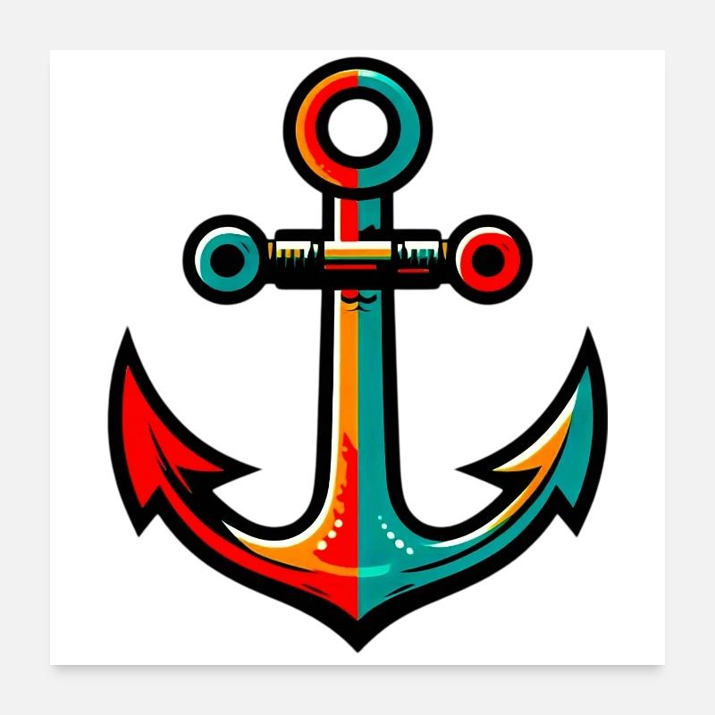 Ein Anker Poster 60x60 cm