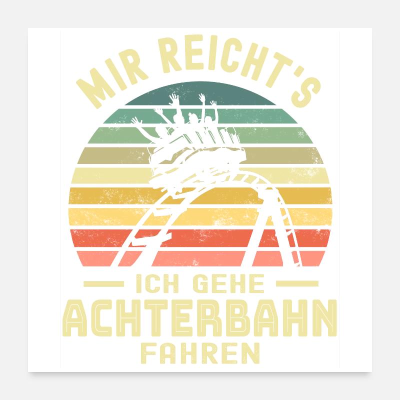 Achterbahn - Poster 60x60 cm - Weiß