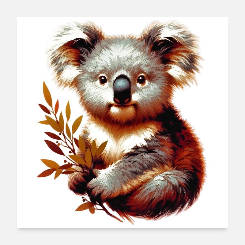 Koala - Poster 24" x 24" (60x60 cm) - white