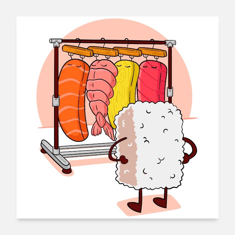 SUSHI Schließfach Poster 60x60 cm