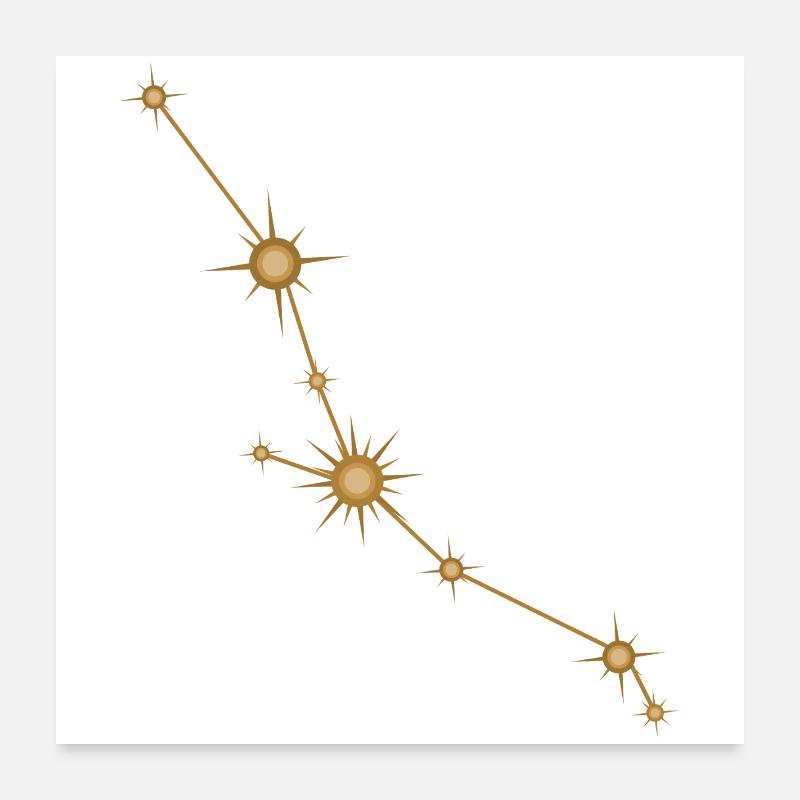 Sternbild Stier Sternzeichen Sternzeichen Golden Poster 60x60 cm