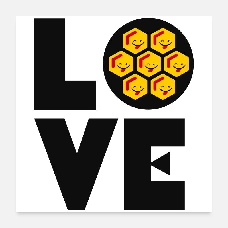 Sweet as Honey Love Romantic and Witty Typography Poster 24" x 24" (60x60 cm)