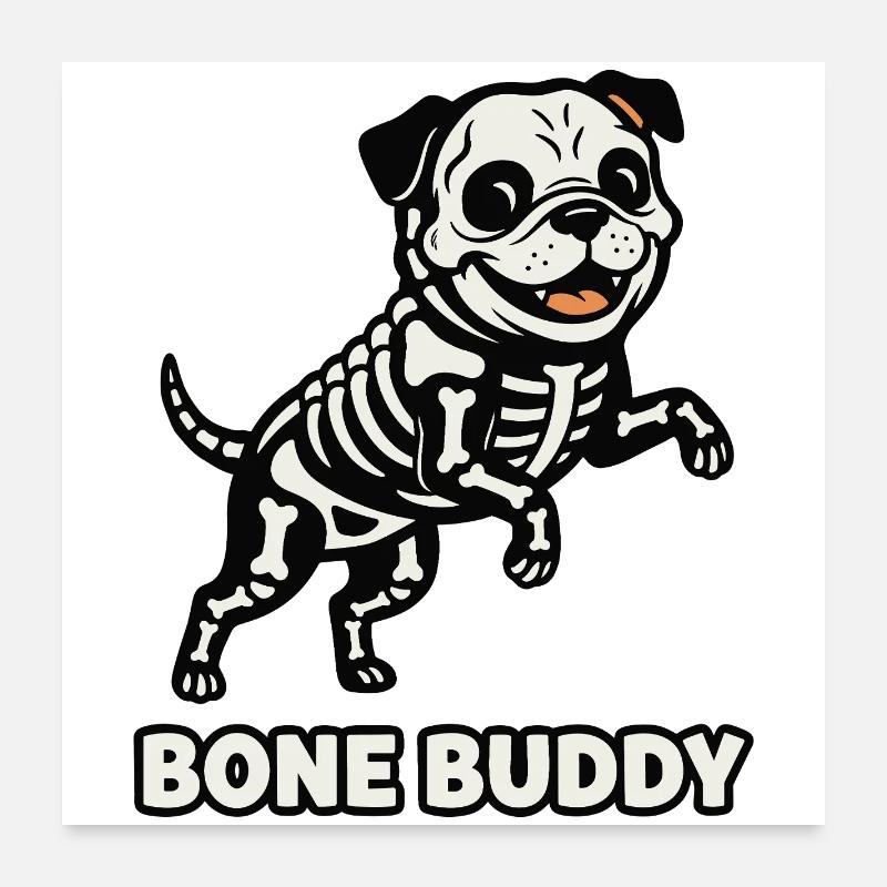 Knochen Buddy Hund Poster 60x60 cm
