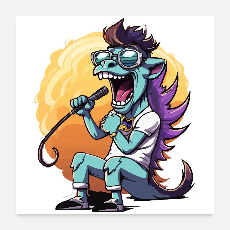 Sonnen-Stage-Drachen mit Mikro Poster 60x60 cm