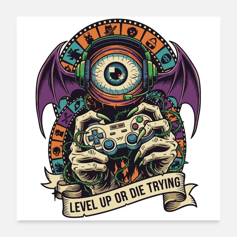 Level Up Eye Monster Controller Poster 24" x 24" (60x60 cm)