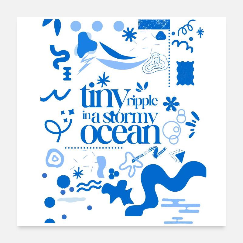 Tiny ripple in a stormy ocean (busy pattern) Poster 24" x 24" (60x60 cm)