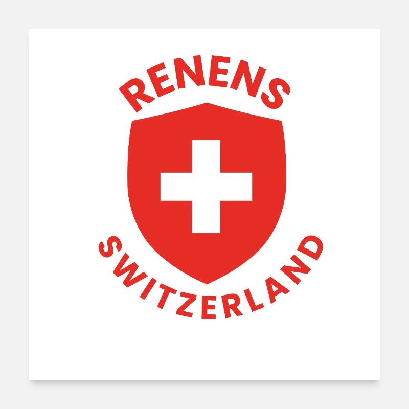 Reindeer Crest Shield Swiss Tee Poster 24" x 24" (60x60 cm)