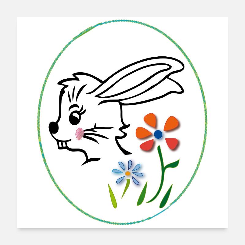 Easter Bunny Poster 24" x 24" (60x60 cm)
