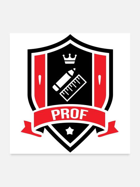 Academic coat of arms Professor Couronne - Poster 24" x 24" (60x60 cm) - white - Front