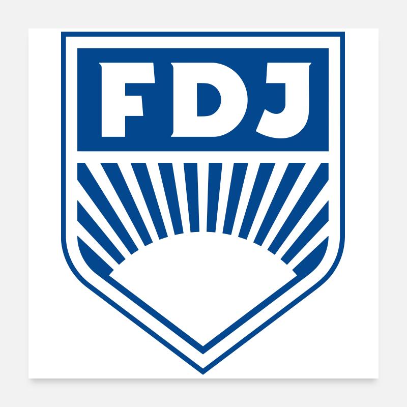 FDJ - Freie Deutsche Jugend Abzeichen (einfarbig) Poster 60x60 cm