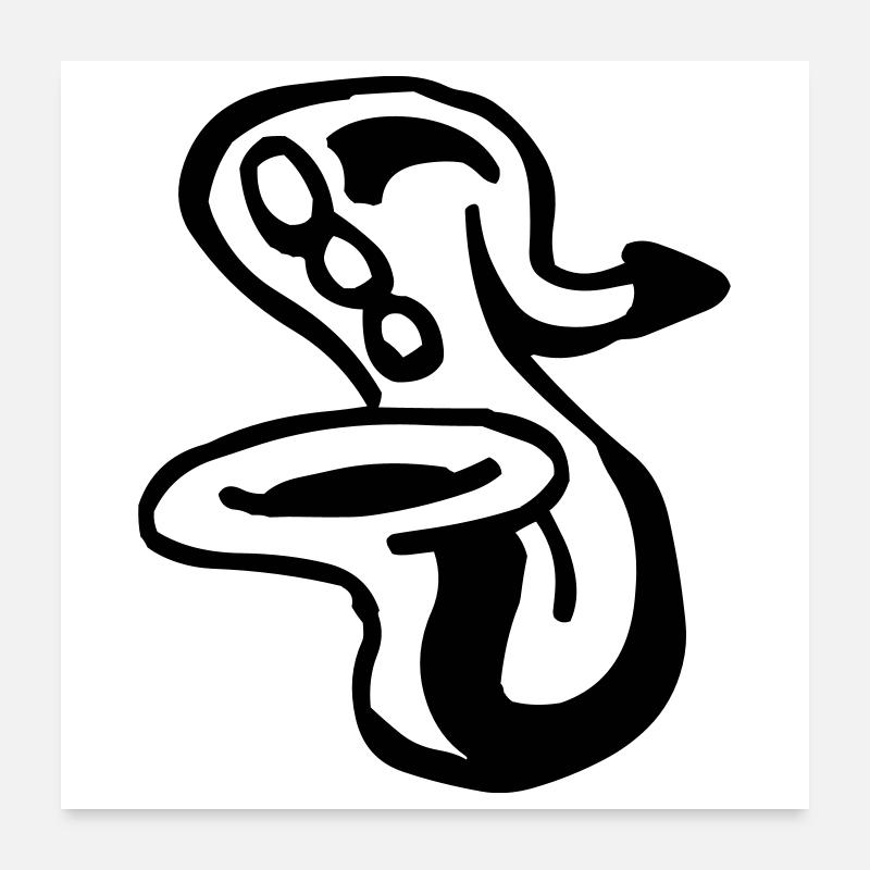 Sassofono - Poster 60x60 cm - bianco