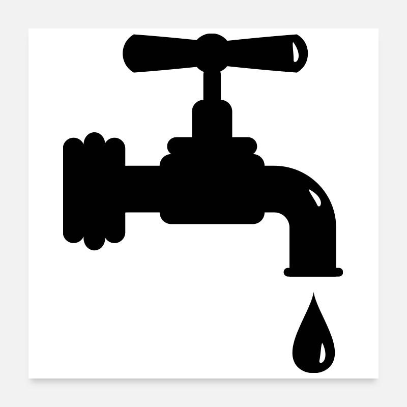 Un robinet qui goutte Poster 60 x 60 cm