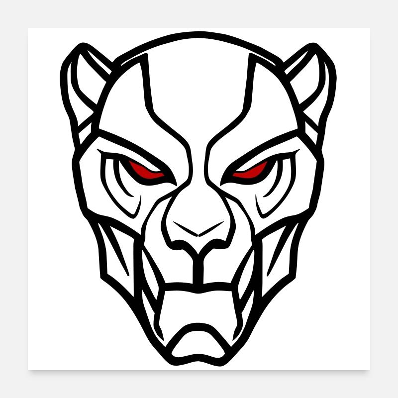 Vector Lion Head Design Poster 24" x 24" (60x60 cm)