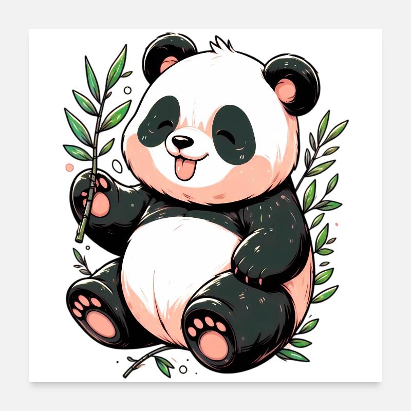Panda - Poster 60x60 cm - Weiß