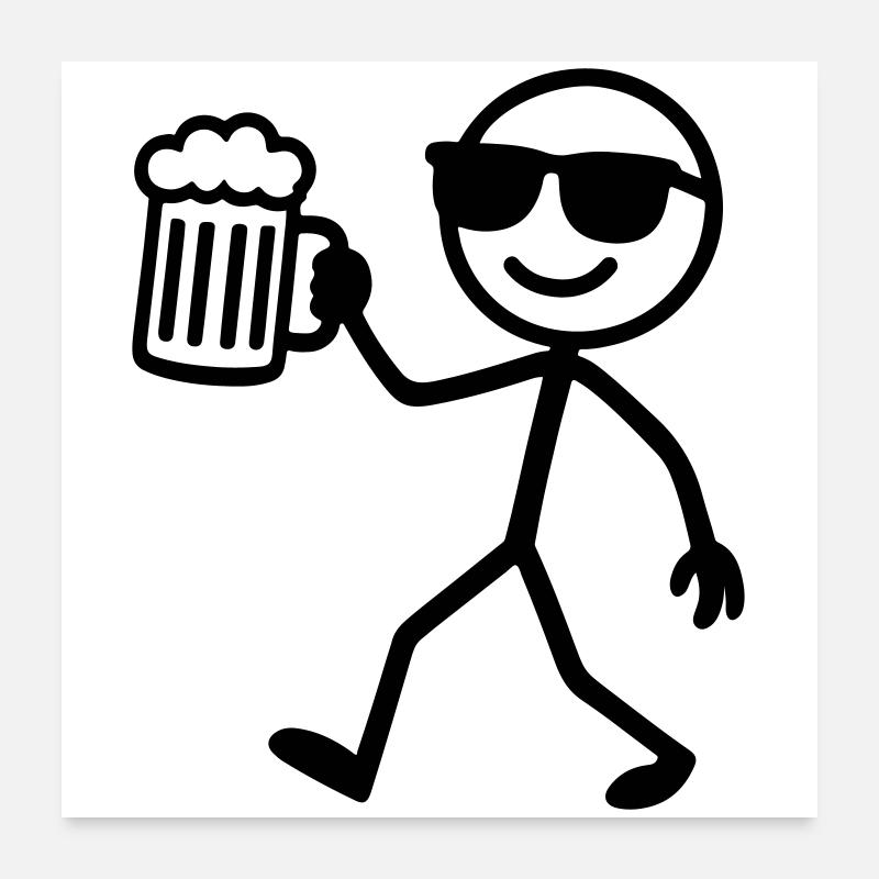 Bière Stick Figure Poster 60 x 60 cm