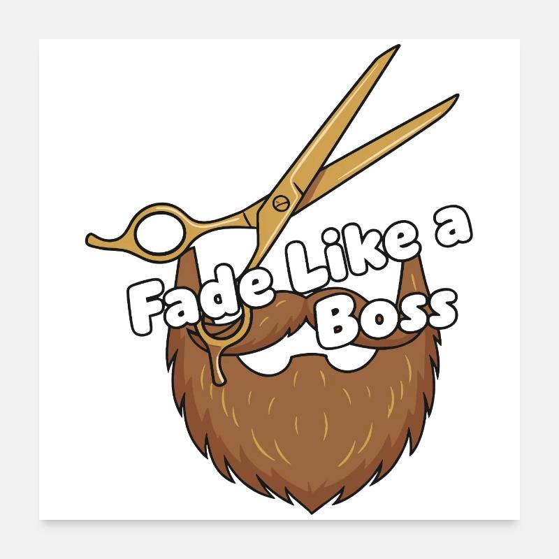 Fondu comme... Ciseaux à barbe Poster 60 x 60 cm