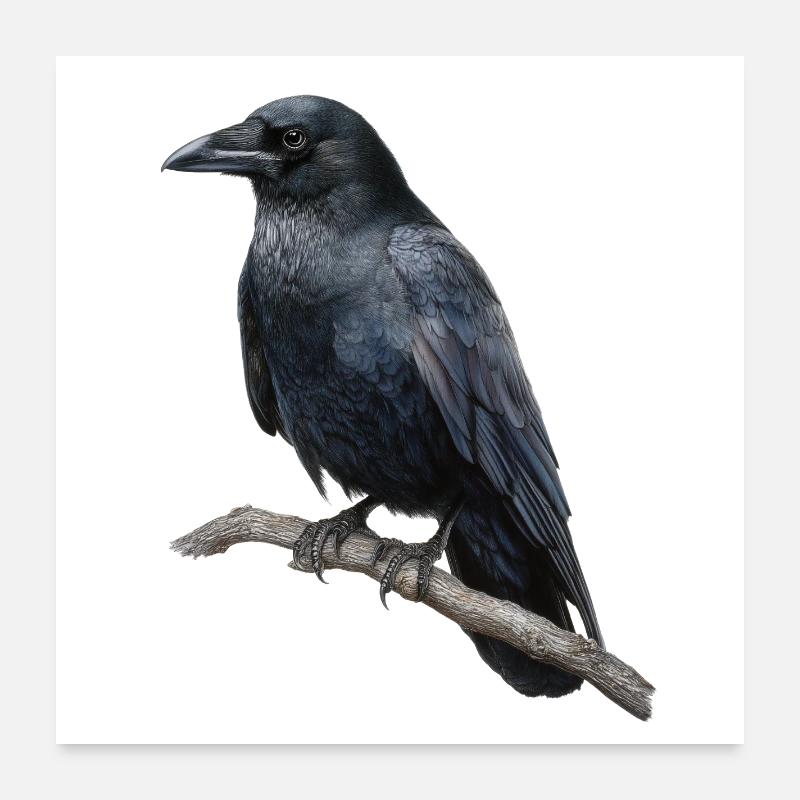 Raven Crow Bird Poster 24" x 24" (60x60 cm)