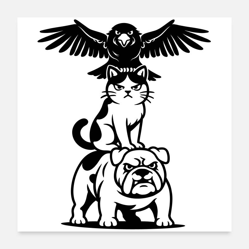Starkes Tier Trio Poster 60x60 cm