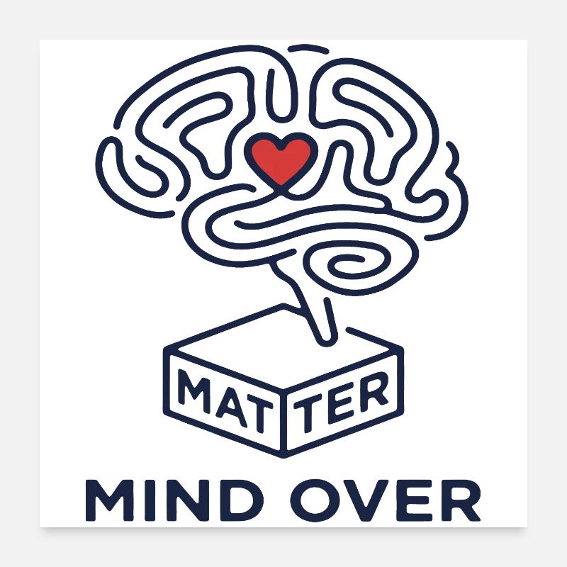 Mind Over Matter – Herz und Verstand Illustration Poster 60 x 60 cm