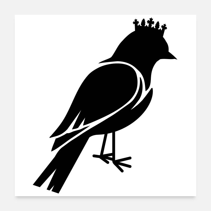 Vogel mit Krone Poster 60x60 cm