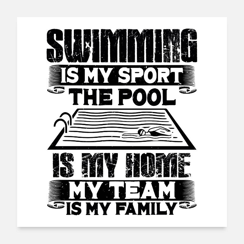 Schwimmen Schwimmern Geschenk Poster 60x60 cm