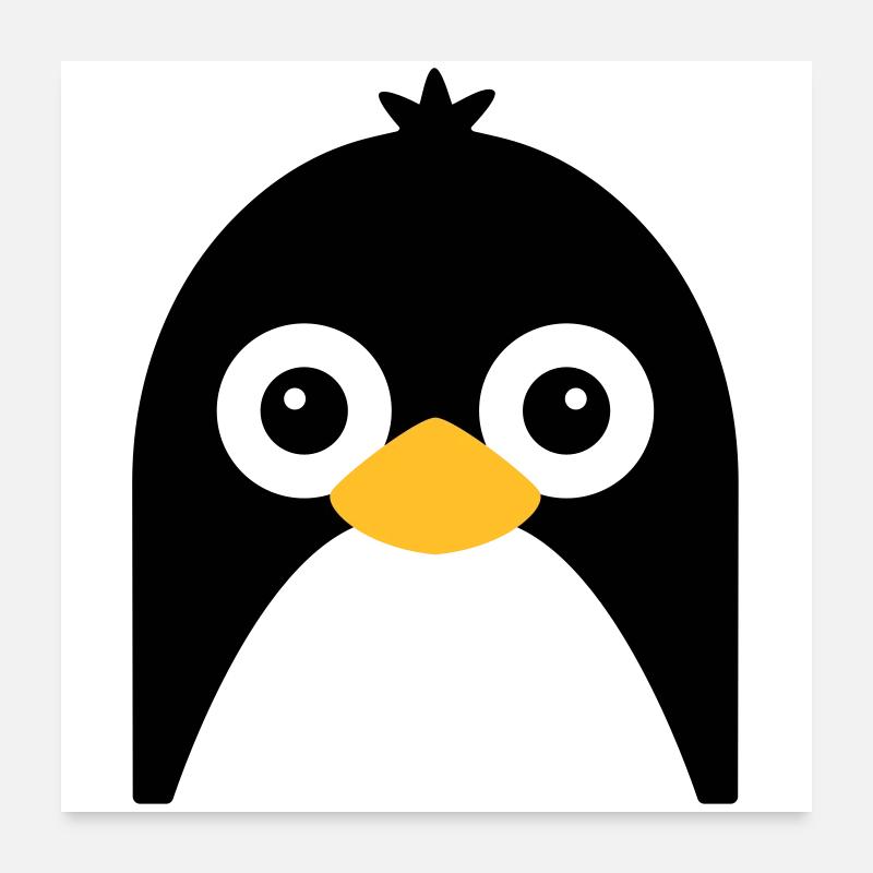 Nettes Pinguin-Gesicht Poster 60x60 cm