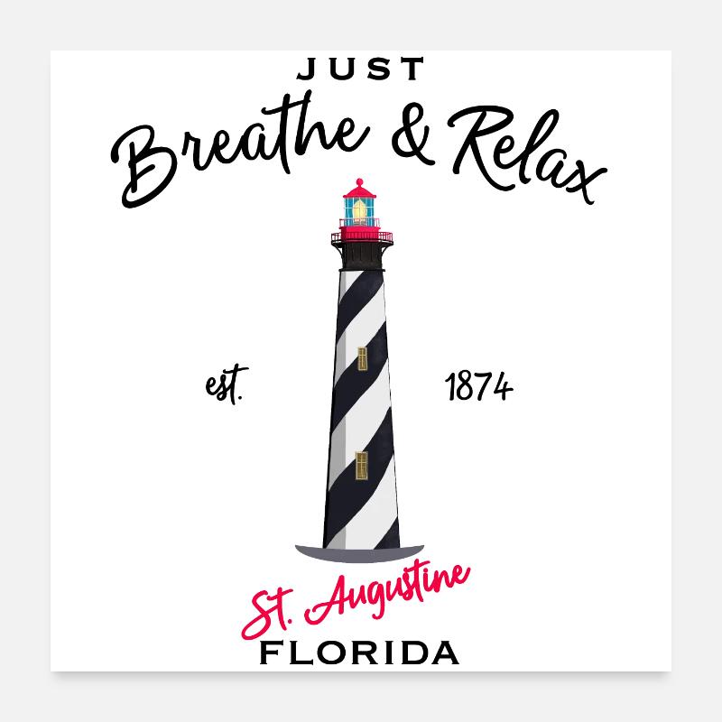 Floride, Phare de St. Augustine Poster 60 x 60 cm