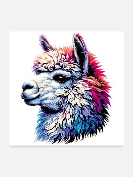Alpaca - Poster 24" x 24" (60x60 cm) - white - Front
